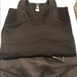 NWT Electric Yoga beautiful black textured high waist legging set with top